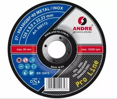 ANDRE ŠLIFAVIMO DISKAS METALUI 125 x 6,0mm METAL/INOX PRO LINE 95A30QBF