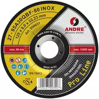 ANDRE ŠLIFAVIMO DISKAS METALUI 125 x 6,0mm INOX PRO LINE 95A30QBF