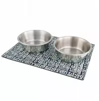 Barry King 2 dubenėlių rinkinys, šunims, nerūdijantis plienas, 2x470 ml, su magnetiniu kilimėliu