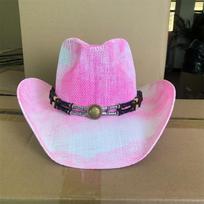 2026 Thickened knight cowboy hat girl pink thickened summer cowboy hat sun hat gradient color new jazz hat cowboy men and women 56-58cm