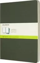 Moleskine Moleskine Labai didelis paprastas užrašų sąsiuvinis mirtų žalios spalvos (3 vnt. rinkinys)