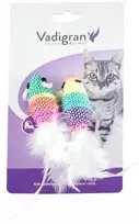 VADIGRAN Cat Toy spalvotos pelytės balta uodega 5cm 2vnt 2pak