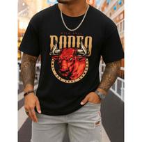 European sizes Wild Bull Rodeo Graphic Tee Mens T Shirt Black Elegantly Graphic Regular Fit, Everyday Comfort, Relaxed S juoda