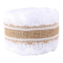 Ribbon White Burlap Lace Ribbon Jute Vintage Hessian Jute Ribbon Lace Jute Lace Ribbon Wedding Decoration L antikvarinės žalvario spalvos