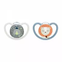 NUK Soother Perfect Match Air Night FIREFLY/LION 0-6m 2pc, 0-6 m