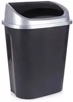 Juodas plastikinis šiukšlių konteineris 50 l