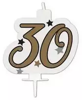 Su gimtadieniu Mile Su gimtadieniu Auksinė torto žvakė, skaičius 30