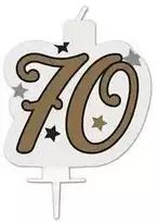 Su gimtadieniu, jubiliejus, su gimtadieniu, auksinė torto žvakė, skaičiaus žvakė 70