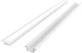 Led Line Prime LED profilio komplektas, 3m, įleidžiamas, baltas, su baltu dangteliu ir aklėmis