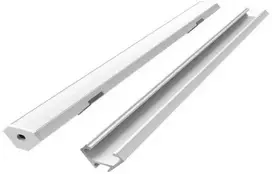 Led Line Prime LED profilio komplektas, 3m, kampinis, baltas, su baltu dangteliu, laikikliais ir aklėmis