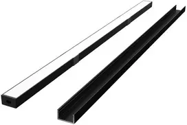 Led Line Prime LED profilio komplektas, 3m, paviršinis, juodas, su baltu dangteliu, laikikliais ir aklėmis