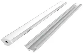 Led Line Prime LED profilio komplektas, 3m, kampinis, anoduotas, su baltu dangteliu, laikikliais ir aklėmis