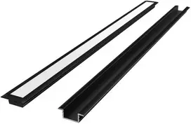 Led Line Prime LED profilio komplektas, 3m, įleidžiamas, juodas, su baltu dangteliu ir aklėmis