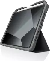 STM Dux Plus - Rugged dėklas skirtas iPad mini 7 (2024) / mini 6 (2021) MIL-STD-810G with Apple Pieštukas Holder (Juodas)