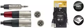 Laidas Stagg mini jack male – 2x XLR male (3m)