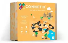 Privažiavimo keliai ir sankryžos – magnetiniai blokai Kelių keliai 16 elementų Connetix
