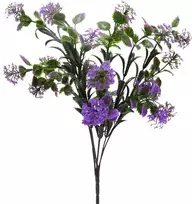 Dirbtinė violetinės spalvos gėlės puokštė, 50 cm