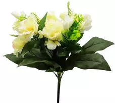 Dirbtinė eustomų puokštė, 44 cm - Balta