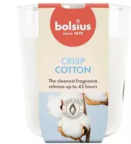 Žvakė, aromatinė Bolsius Crisp Cotton, 45 h, Balta