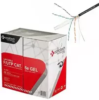 Conotech Susuktos poros LAN kabelis, cat.5e F/UTP GEL+PE, 305m, CU, juodas, gelis