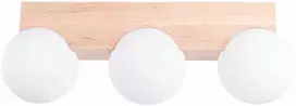 Sollux Lighting BULBO „Peach Puff“ 3 lempučių medžio ir stiklo pakabinamas šviestuvas, modernus dizainas