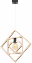 Sollux Lighting CARO medinis geometrinis toršeras, E27, 15 W, natūrali mediena, juodas