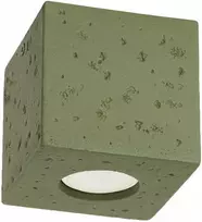Sollux Lighting Persų indigo kvadratinis betoninis sieninis šviestuvas, alyvuogių žalios spalvos, pramoninis, kvadratinis, GU10