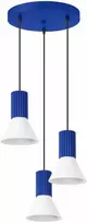 Sollux Lighting „Estria Crimson“ pakabinamas šviestuvas, 3 E14 LED lemputės, baltas, ultramarino spalvos, 30 cm