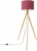 Sollux Lighting Ispaniškos oranžinės spalvos NATT stalinė lempa, bordo spalvos, natūralios medienos, 40 x 25 cm, E27 lizdas