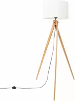 Sollux Lighting Ispaniškos oranžinės spalvos NATT stalinė lempa, 40/25 audinio gaubtas, natūrali mediena, 15 W LED