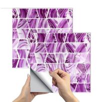 10Pcs Purple Peel and Stick Backsplash Tile Sticker Vinyl Wall Covering  for Kitchen Stick on Subway Mosaics Tile 15cm*15cm*10Pcs