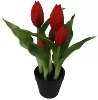 Dirbtinės tulpės vazonėlyje 24cm skirtingų spalvų