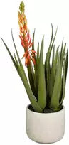 Dirbtinis alavijas vazone H58cm su oranžiniu žiedu