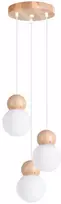 Pakabinamas šviestuvas Sollux Lighting Lempos pakabos PEKKA 3P blanc/bois naturel