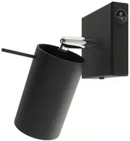 Sollux Lighting Sieninis šviestuvas RING juodas jungiklis