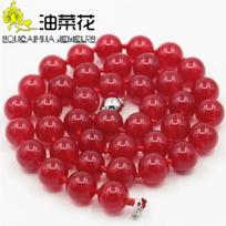 10 mm apvalus raudonas nefritas chalcedonas karoliai natūralaus akmens aksesuarai karoliukai kaklo drabužiai moterims mergaitėms dovanos rankų darbo papuošalų kūrimo dizainas 45cm raudona