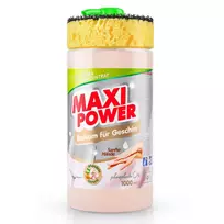 Pagaminta Ukrainoje Koncentruotas indų ploviklis - migdolų kvapo gelis "MAXI POWER" su dozatoriumi ir kempine indams plauti, 1000ml