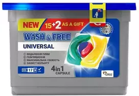 Skalbimo kapsulės Wash&Free 17gab. Universal