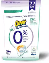 Skalbimo kapsulės Clever Neutro 22x18g Color & Baltas