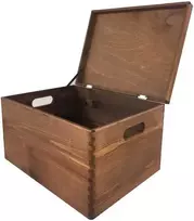 Medinė dėžė su dangčiu S-03 400x300x230mm ruda