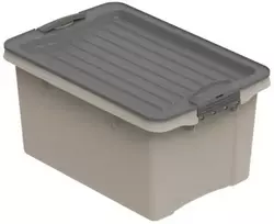 Plastikinė dėžė su dangčiu Compact Eco Line 13L/39.5x27.5x18cm Cappuccino
