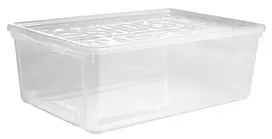 Dviguba dėžė su dangčiu avalynei Plast Team 385x257x133mm permatoma