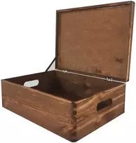 Medinė dėžė su dangčiu S-08 400x300x135mm ruda
