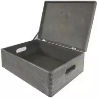 Medinė dėžė su dangčiu S-08 400x300x135mm pilka