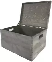 Medinė dėžė su dangčiu S-03 400x300x230mm pilka