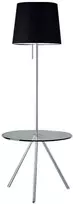 Toršeras su lentynėle Amy 40W E27 D40cm H155cm chromo spalvos/juodas
