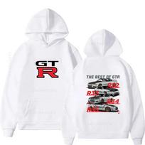 Initial D GTR Skyline R34 megztiniai Nauji gobtuvai ir megztiniai Vyriški ir Y2k Hoodie Graphic Hoody Vyriški drabužiai Ruduo S balta