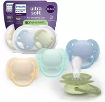 Philips Avent Ultra Soft tutti, 0–6 kk, 4 kpl, monivärinen