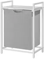 Songmics Skalbinių dėžė su lentyna 65 L plieno ir MDF