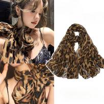 Retro Spicy Leopard Print Šalikas Plonas Ilgas Šilkinis Šalikas moterims Aukščiausios klasės asmeninis šalikas One Size